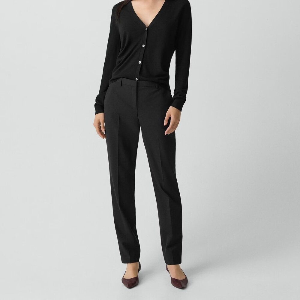 Theory Trecca Full Length Pant in Good Wool (Black, Size 4) - new without tags!